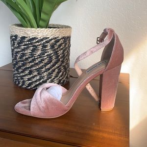 Steve Madden Blush Velvet block heel